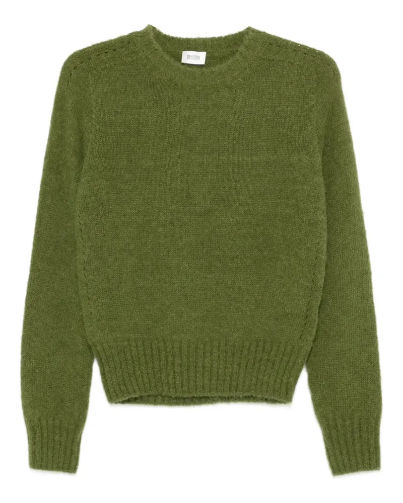 Drykorn Gerippter Pullover mit rundem Ausschnitt - Grün Grün