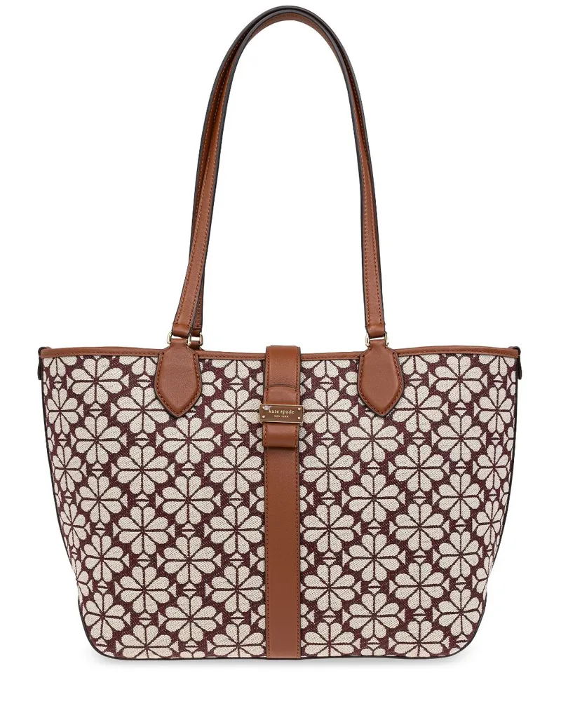 Kate Spade Mittelgroße Tote Bag aus Blumen-Jacquard - Rot Rot