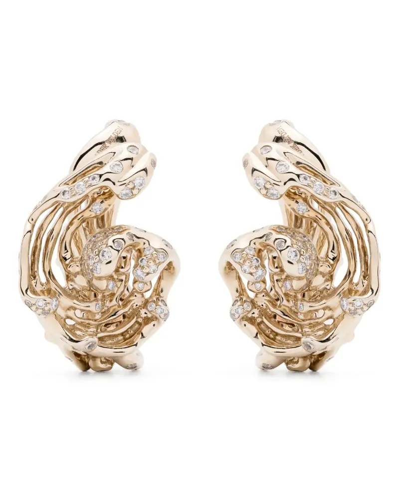 Bibi van der Velden 18kt Wave Twist Gelbgoldohrringe Gold