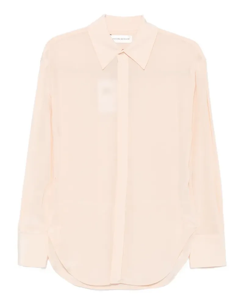 Victoria Beckham sheer long-sleeve shirt - Rosa Rosa