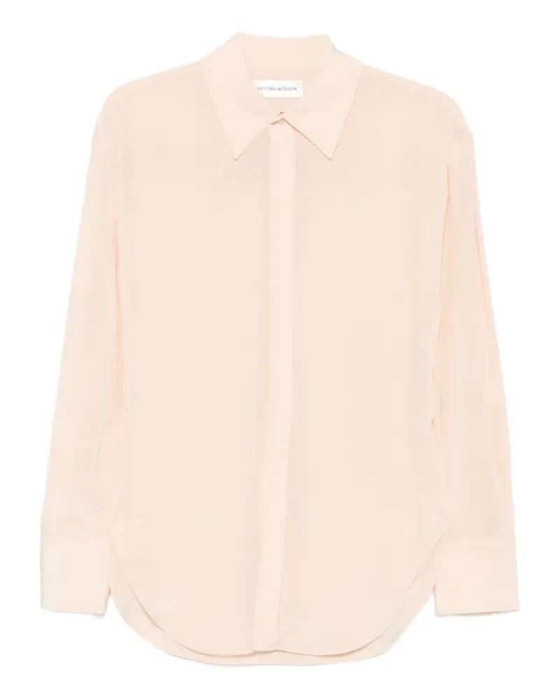 Victoria Beckham sheer long-sleeve shirt - Rosa Rosa