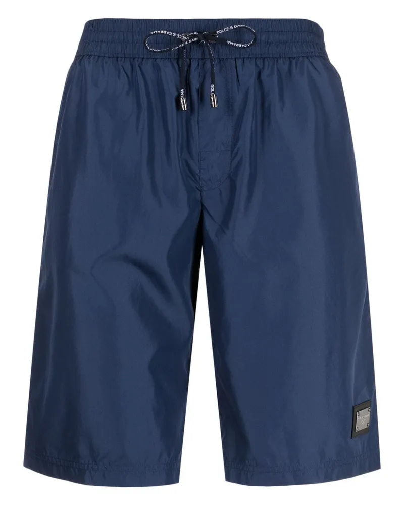 Dolce & Gabbana Badeshorts mit Logo-Applikation - Blau Blau