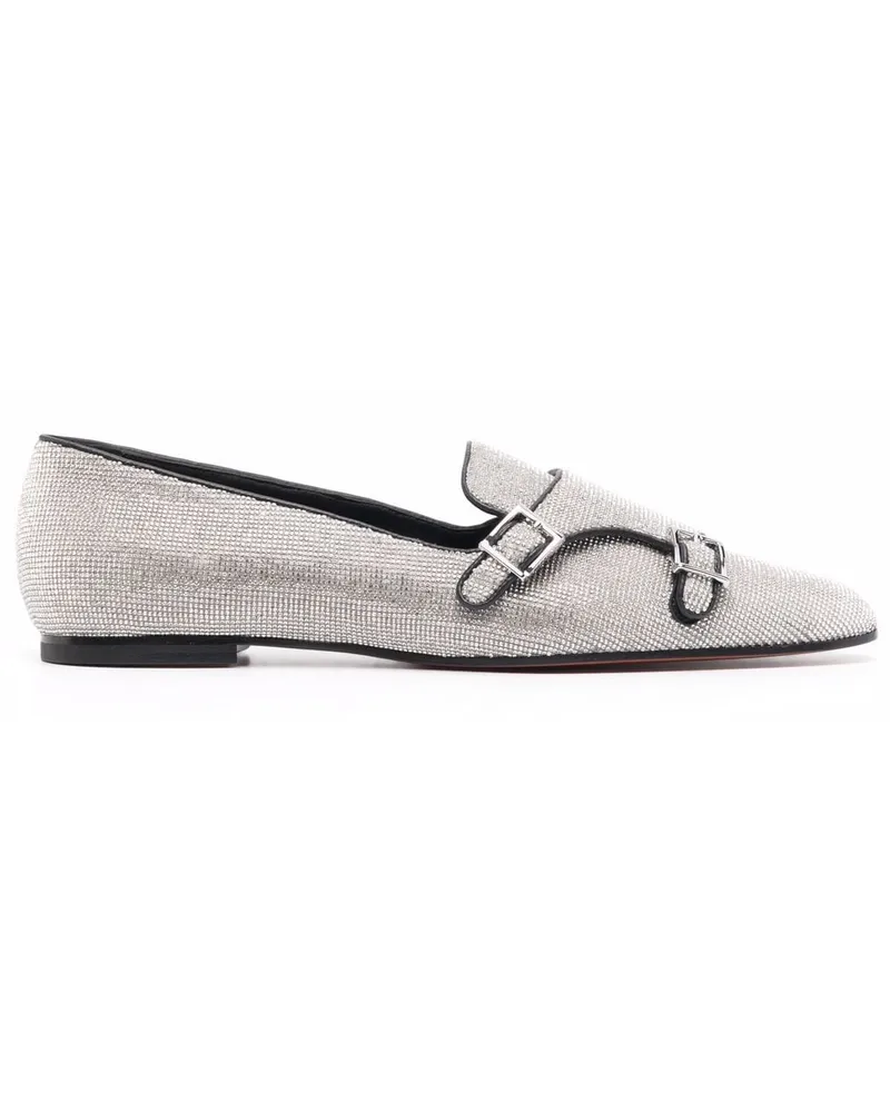 Santoni Loafer mit Pailletten - Silber Silber