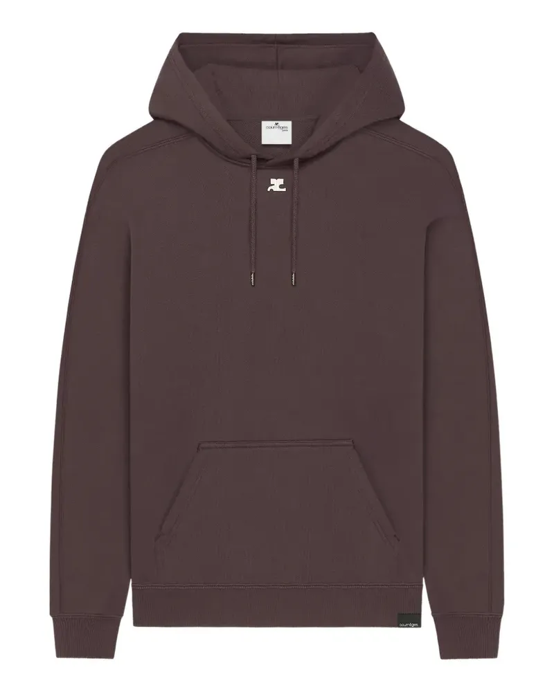 Courrèges Hoodie mit Logo-Patch - Braun Braun