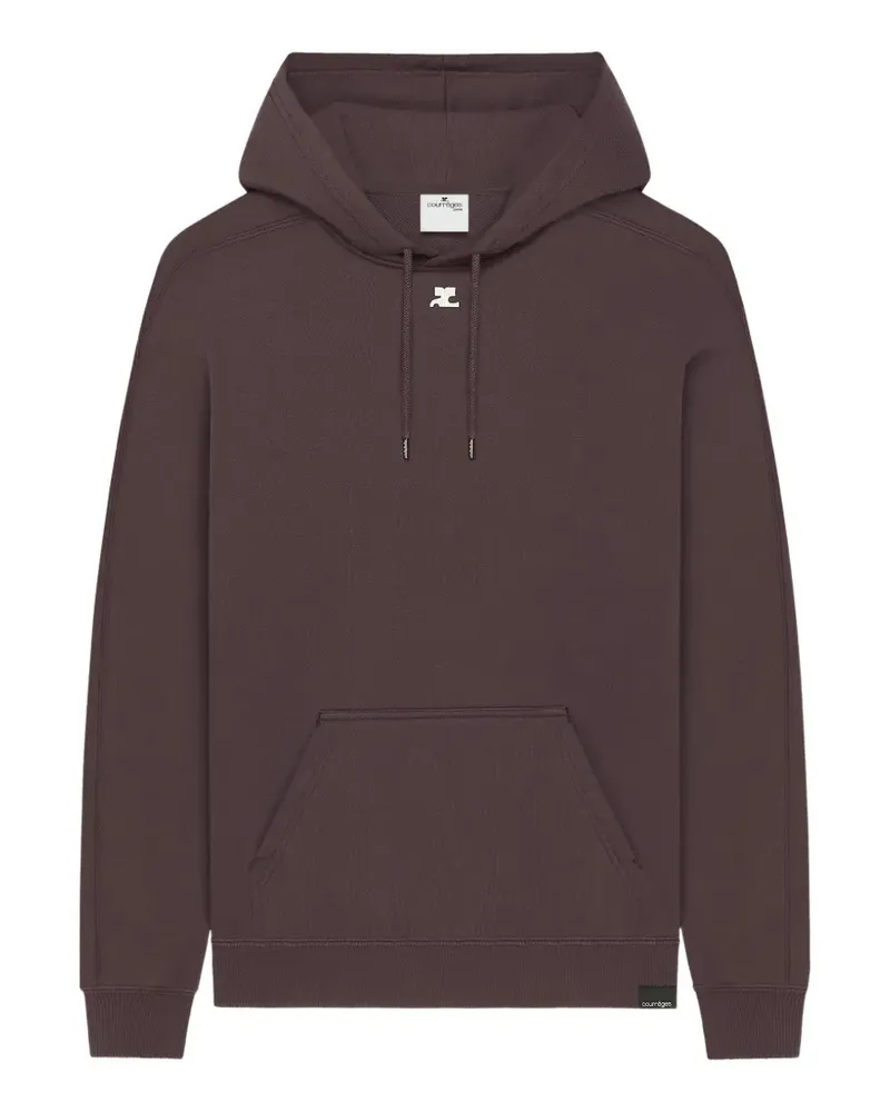 Courrèges Hoodie mit Logo-Patch - Braun Braun
