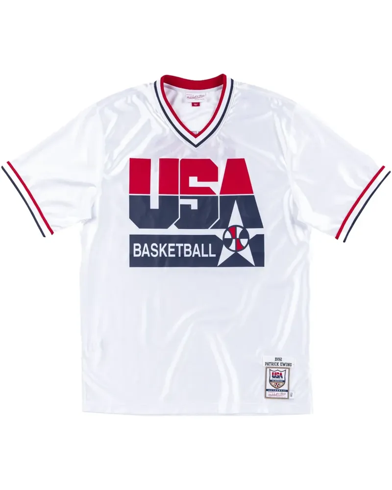 Mitchell & Ness Team USA 1992 Patrick Ewing Authentic Shooting Trikot - Weiß Weiß