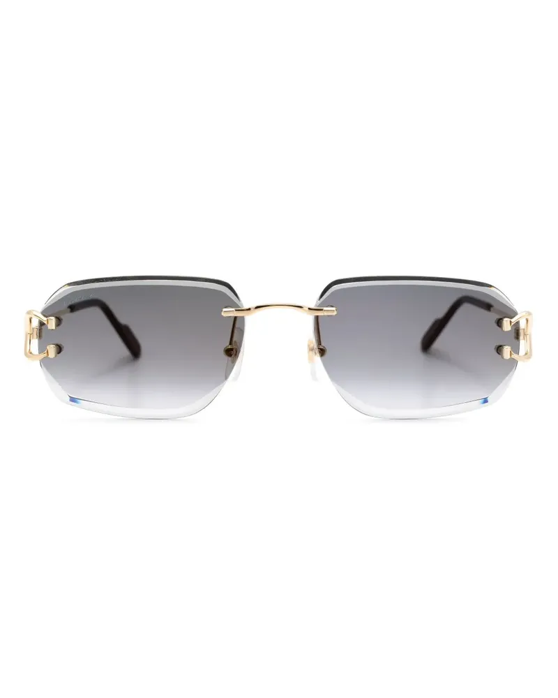 Cartier Sonnenbrille mit eckigem Gestell - Gold Gold