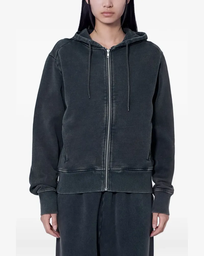 Entire Studios zip-up ribbed-trim hoodie - Grau Grau