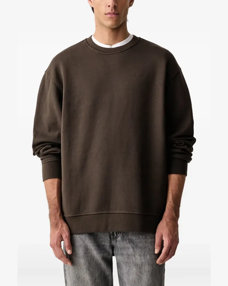 Levi's logo-embroidered crew-neck sweater - Braun Braun