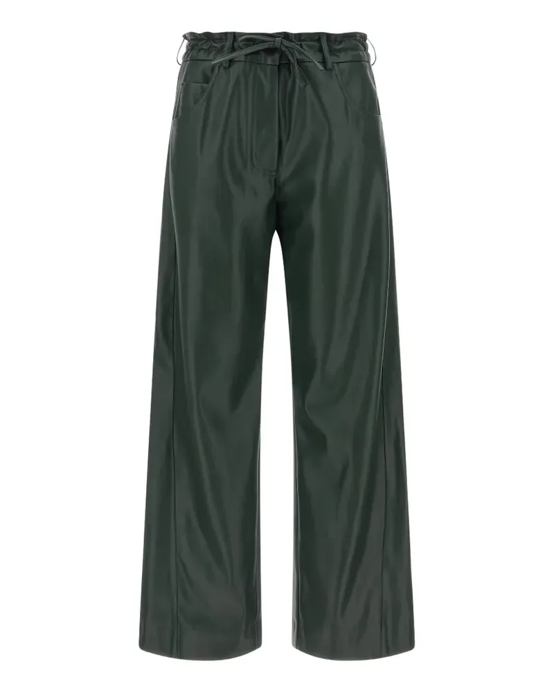 NUDE Weite Hose mit Paperbag-Taille - Grün Grün