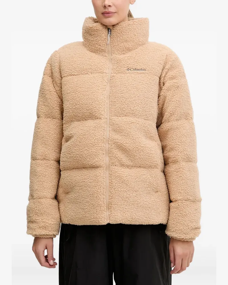Columbia Sportswear Company embroidered-logo padded jacket - Nude Nude