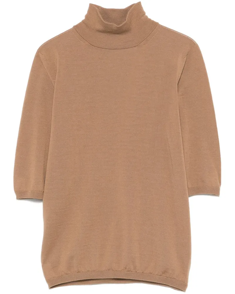 Max Mara Oberteil aus Wolle - Braun Braun