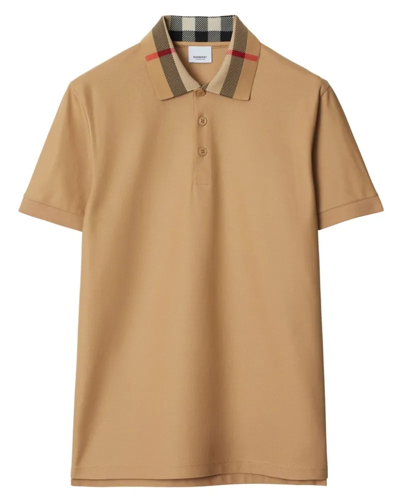 Burberry Poloshirt mit Vintage Check-Detail Nude