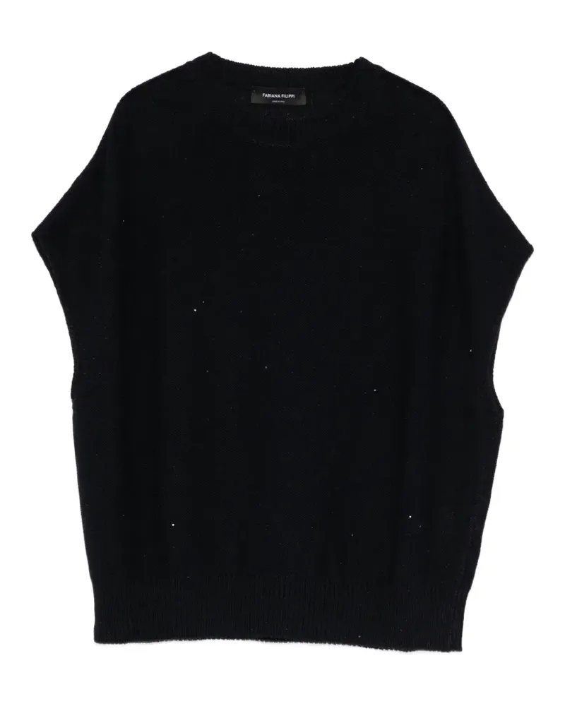 Fabiana Filippi perforated knitted top - Blau Blau