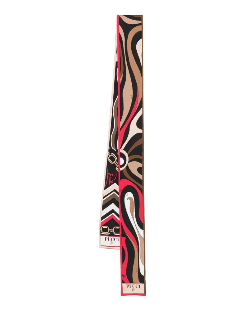 Emilio Pucci abstract-pattern silk scarf - Nude Nude