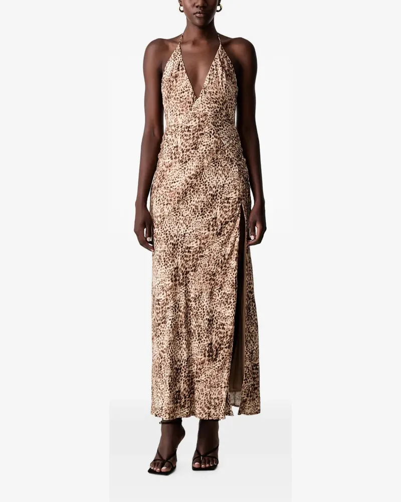Bardot Llizbeth Kleid mit Leoparden-Print - Nude Nude
