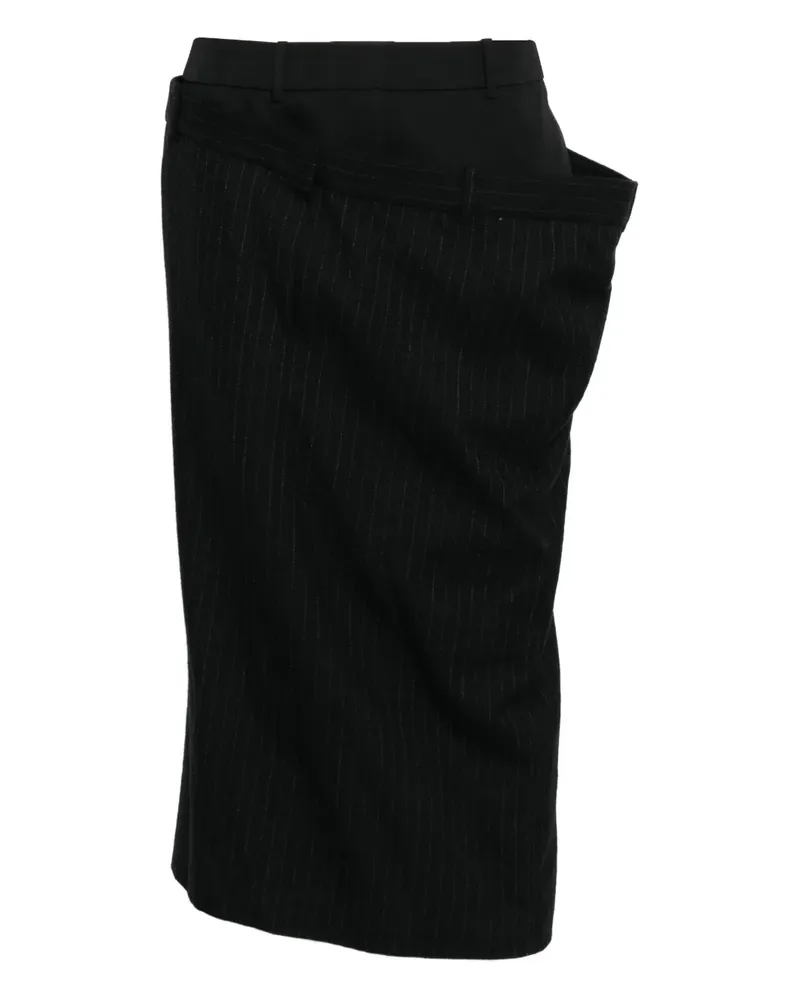 JUUN.J Gestreifter Rock - Schwarz Schwarz