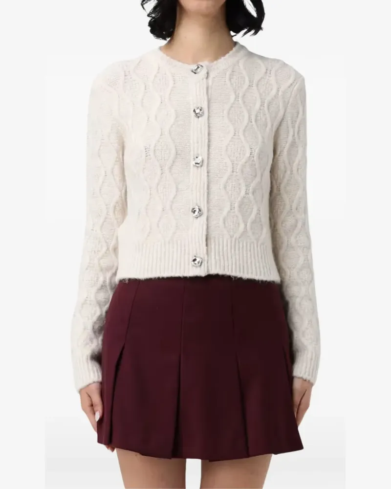 Pinko cable-knit buttoned cardigan - Weiß Weiß
