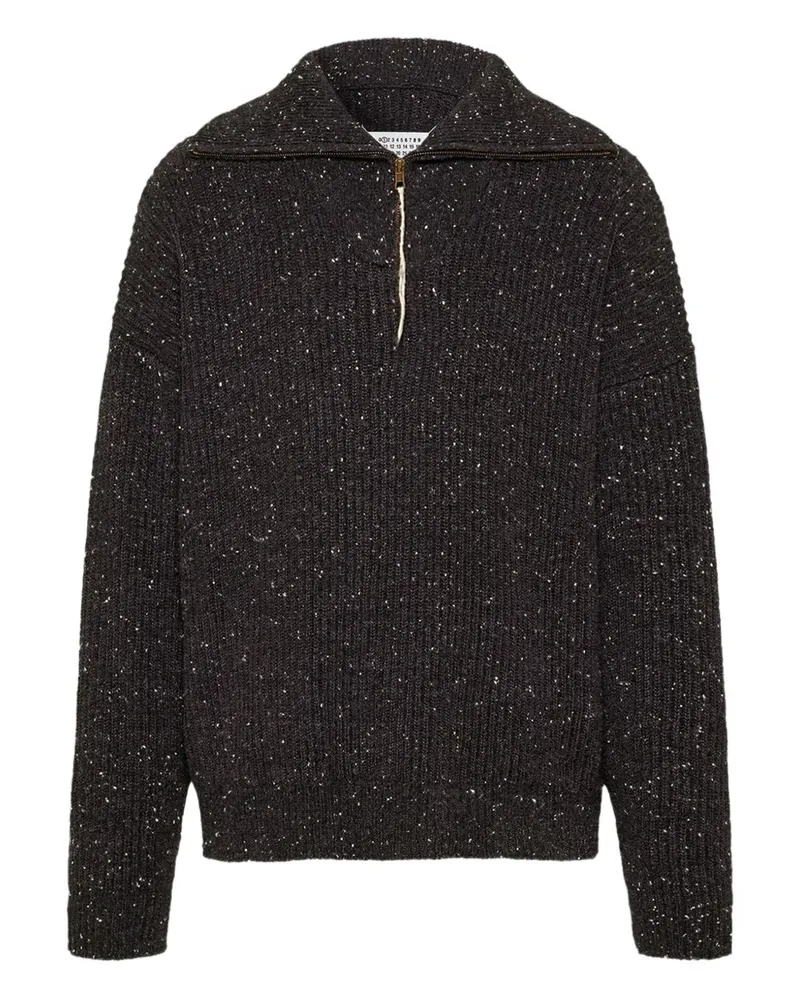Maison Margiela Strukturierter Strickpullover mit Reißverschluss - Grau Grau