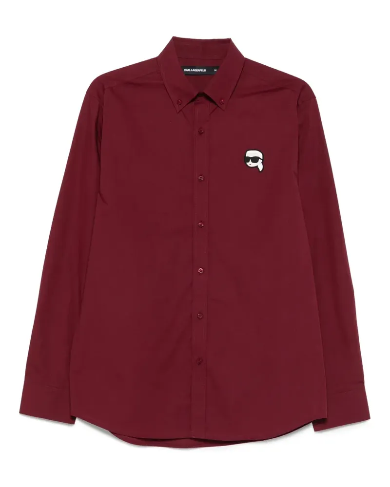 Karl Lagerfeld Hemd mit Logo-Patch - Rot Rot