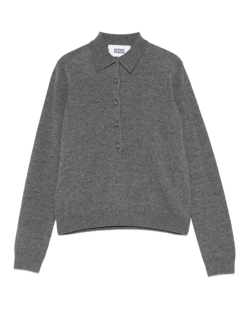 Alpha Studio fine-knit jumper - Grau Grau