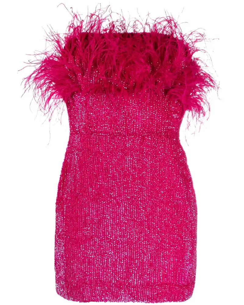 Retrofête Minikleid mit Pailletten - Rosa Rosa
