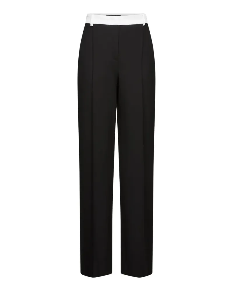 Karl Lagerfeld contrast-satin tailored trousers - Schwarz Schwarz