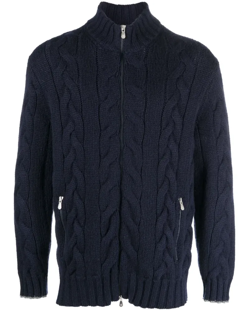 Brunello Cucinelli Cardigan mit Zopfmuster - Blau Blau