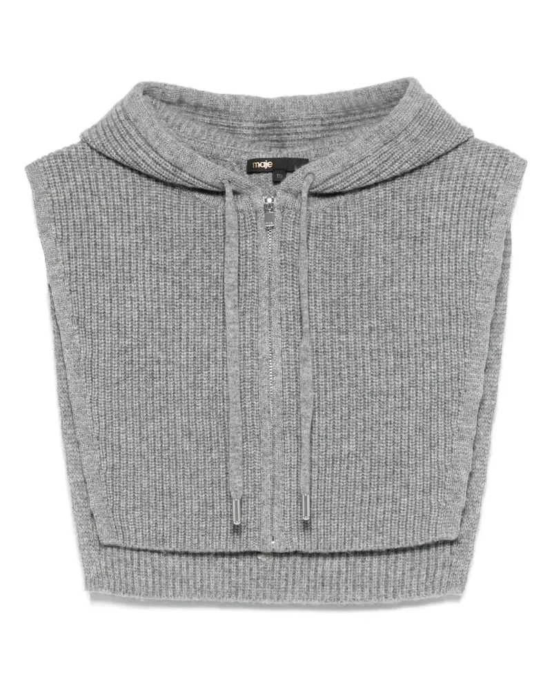 Maje Gestrickte Hoodie mit Reißverschluss - Grau Grau