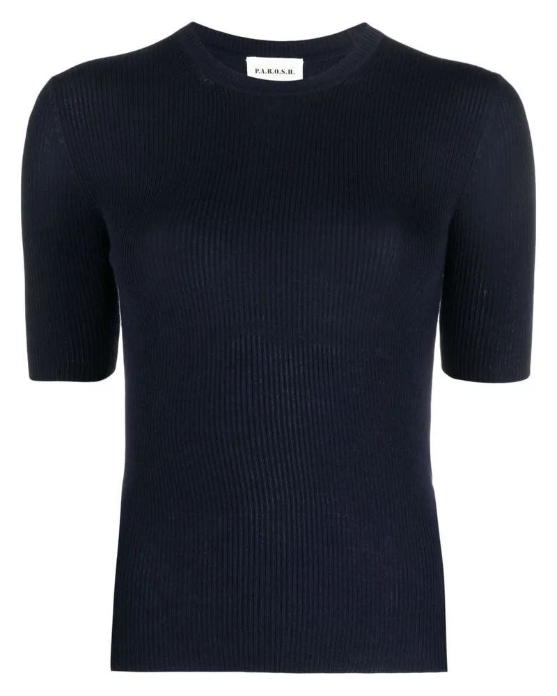 P.A.R.O.S.H. Gestricktes Poloshirt - Blau Blau