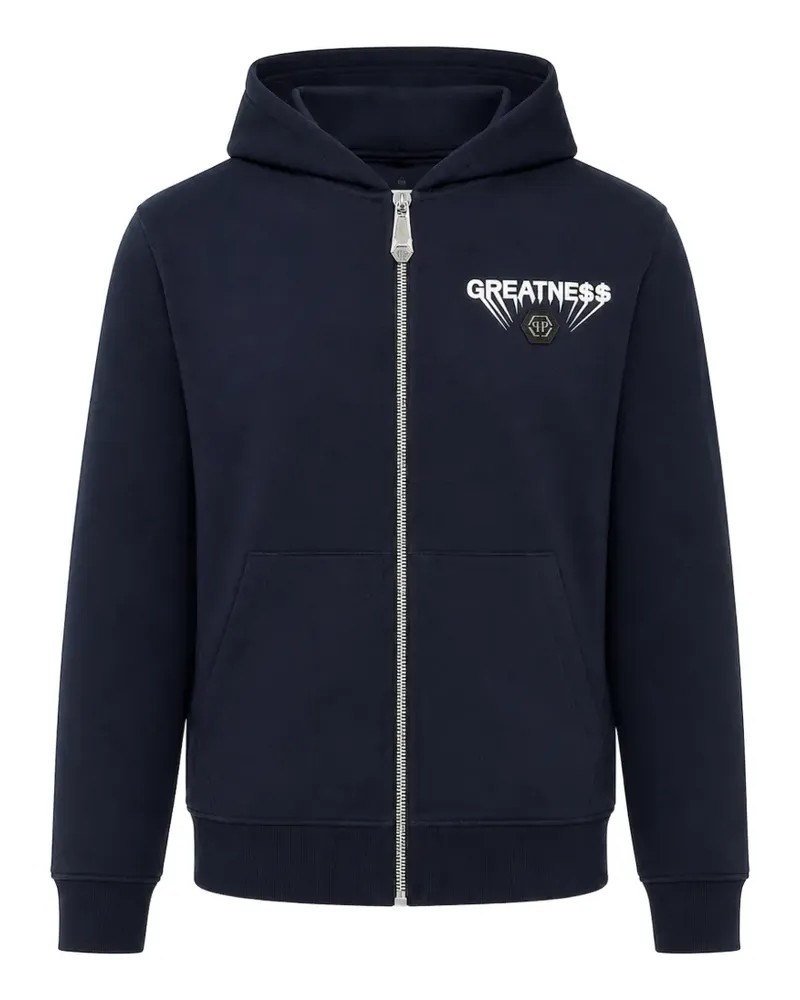 Philipp Plein fleece zip hoodie Greatness - Blau Blau
