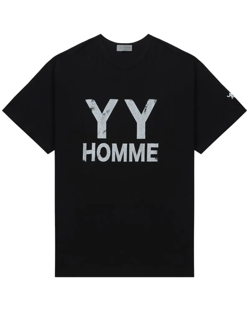 Yohji Yamamoto T-Shirt mit Logo-Print Schwarz