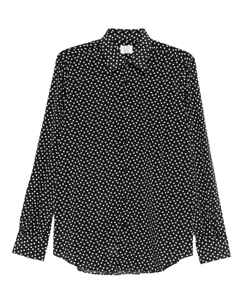MAZZARELLI Hemd mit Polka Dots - Schwarz Schwarz