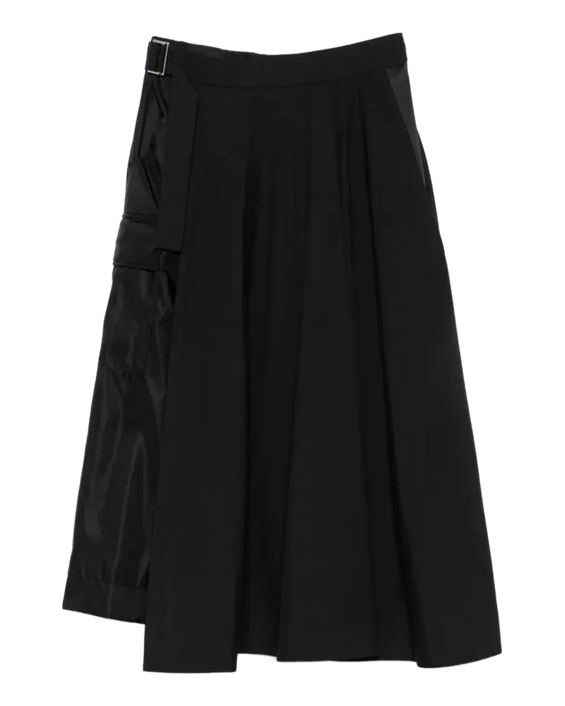 Sacai Midirock mit Gürtel - Schwarz Schwarz