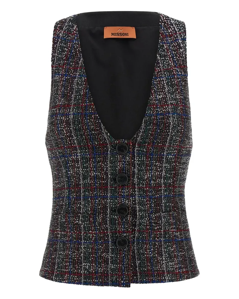 Missoni Weste mit Schottenkaro - Grau Grau