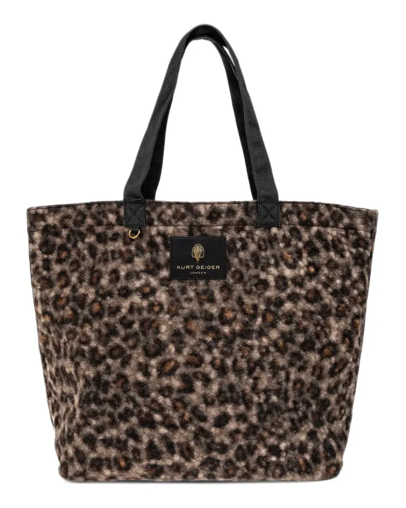 Kurt Geiger Holborn Tote Bag mit Leopardenprint - Braun Braun