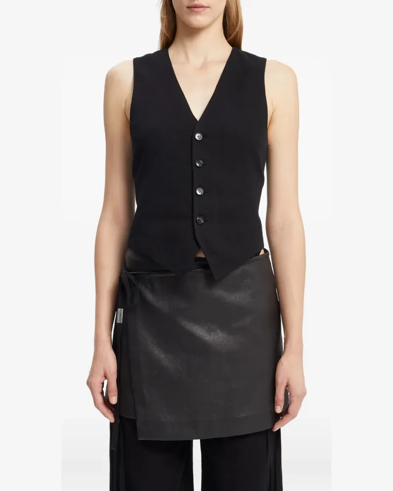 Ann Demeulemeester Weste mit doppelter Gaze - Schwarz Schwarz