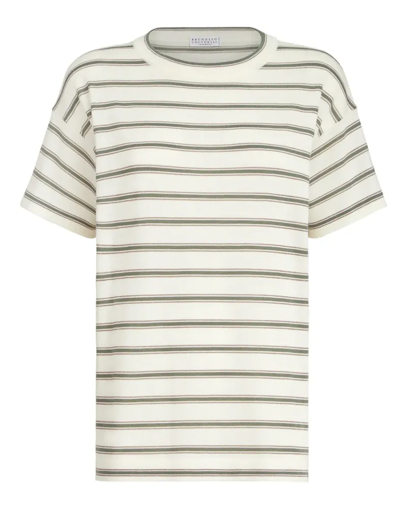 Brunello Cucinelli striped T-shirt - Nude Nude