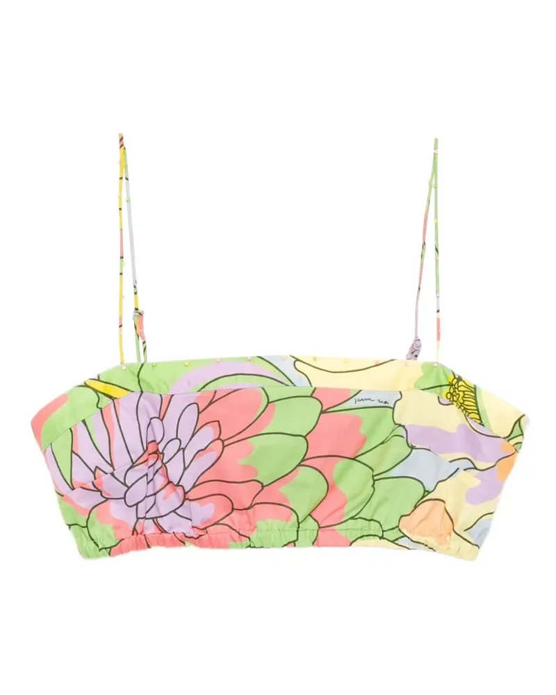 FARM Rio Spring Affair Cropped-Top mit Perlen - Grün Grün
