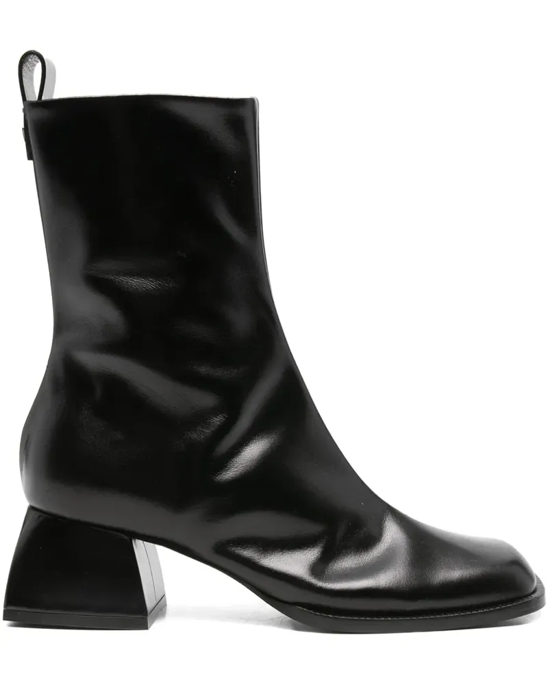 NODALETO zip-detail boots - Schwarz Schwarz