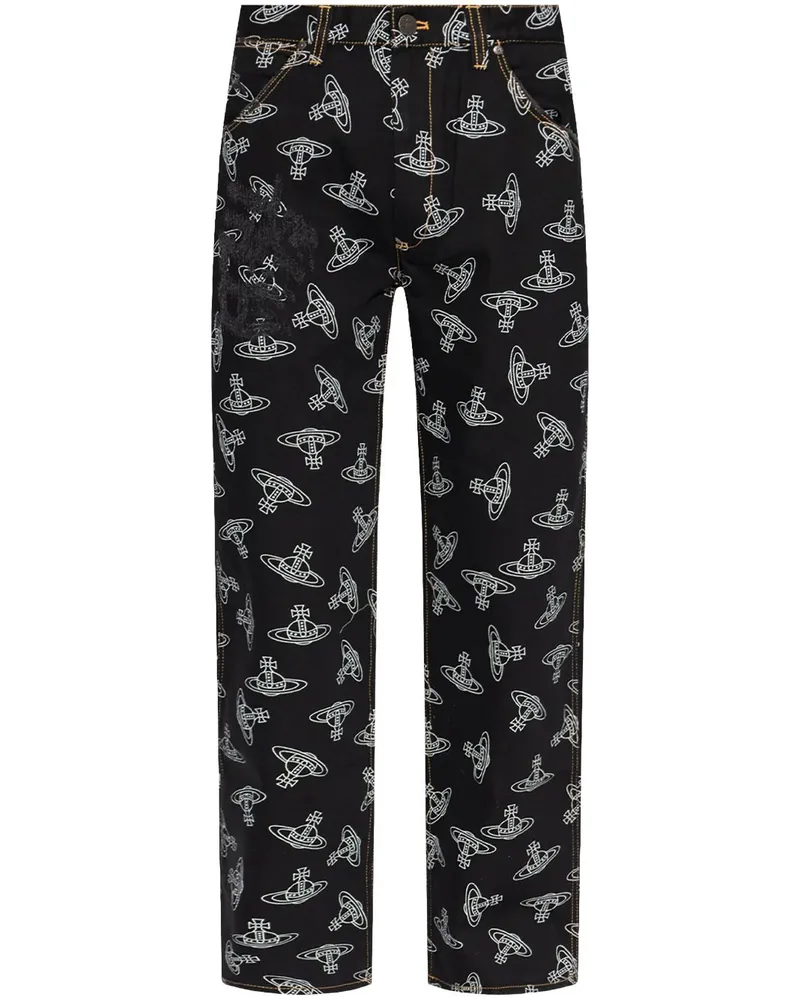 Vivienne Westwood Jeans mit Orb-Print - Schwarz Schwarz