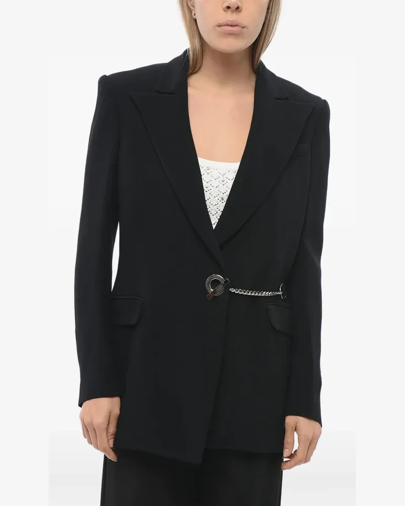 John Richmond peak-lapel logo-chain blazer - Schwarz Schwarz