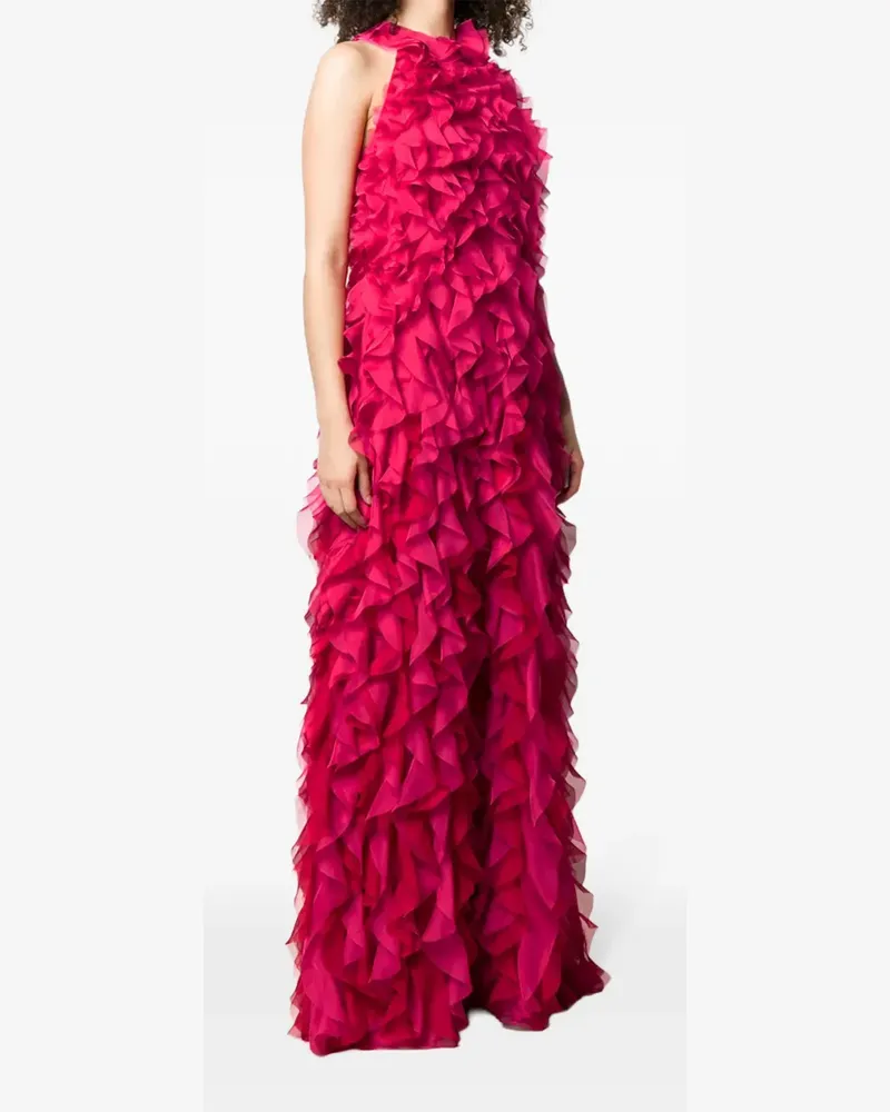 Alberta Ferretti Abendkleid mit Rüschen - Rosa Rosa