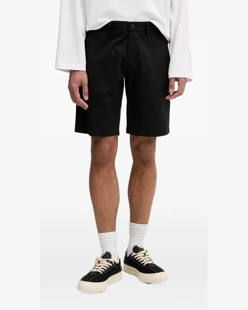 Marc O'Polo logo-embroidered chino shorts - Schwarz Schwarz