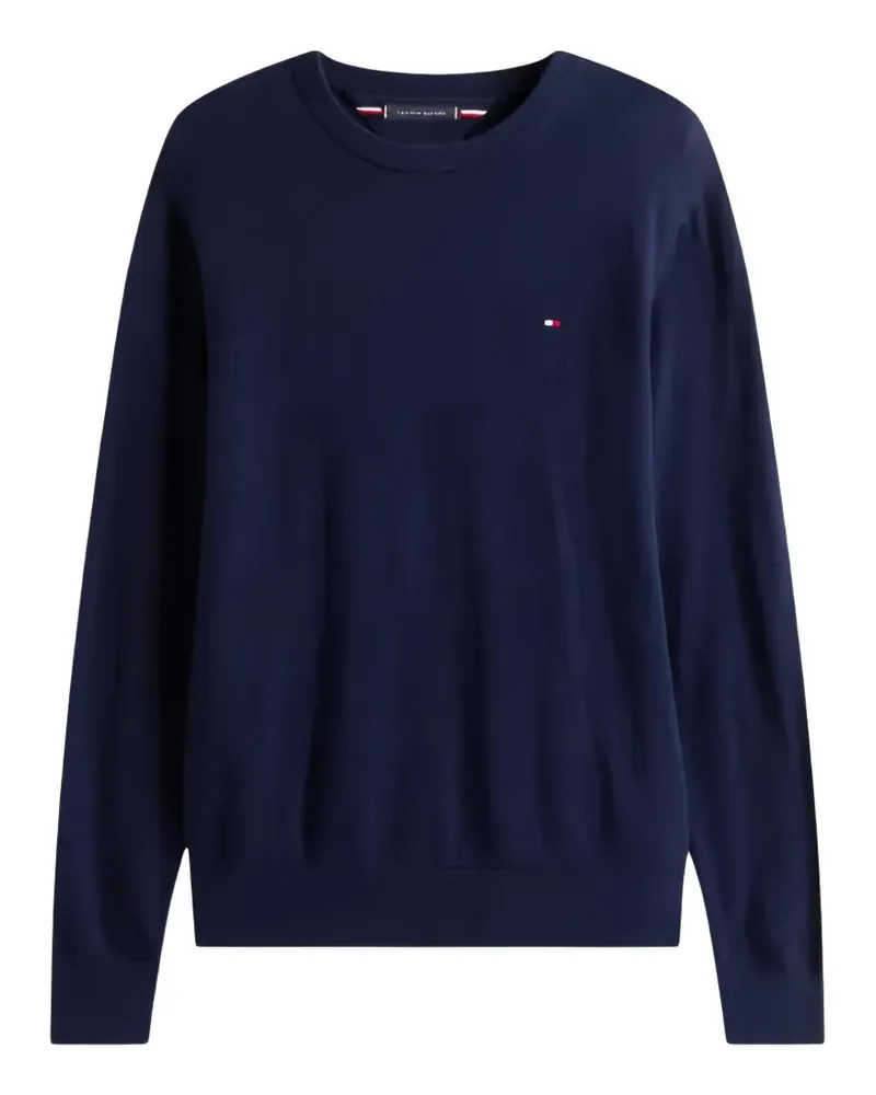 Tommy Hilfiger embroidered-logo V-neck sweater - Blau Blau