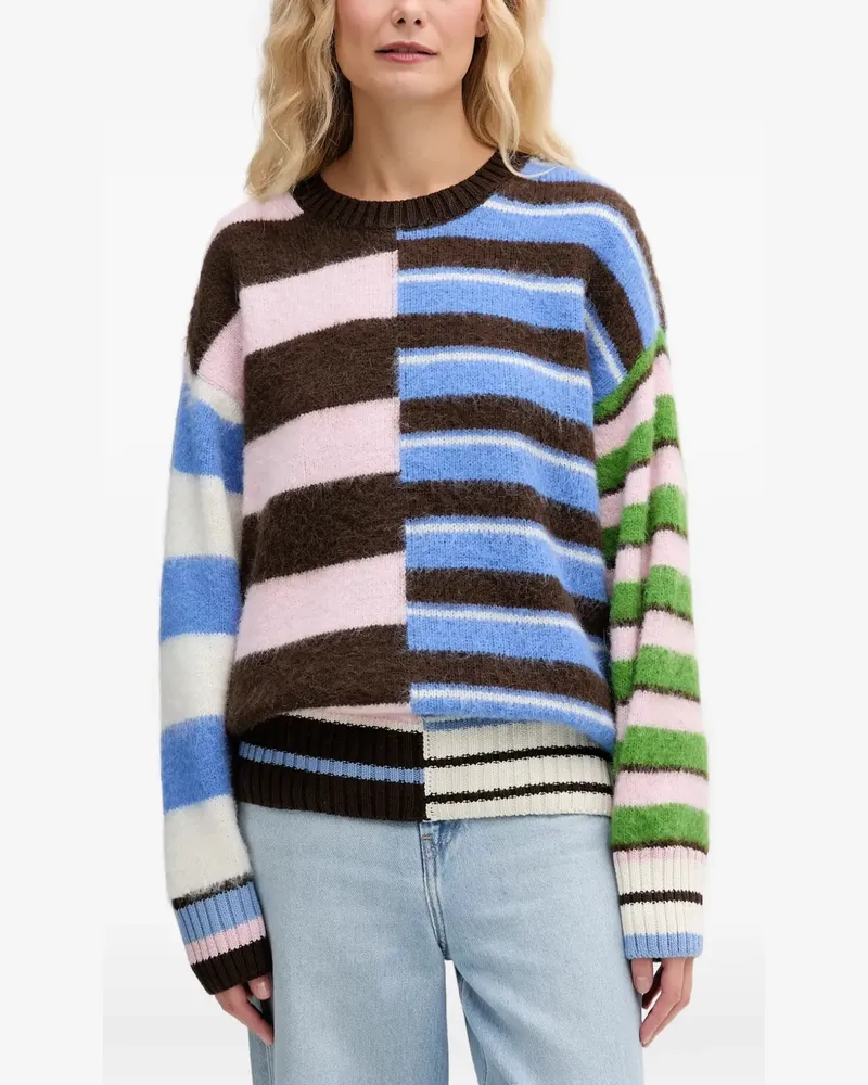 Stine Goya striped colour-block sweater - Blau Blau