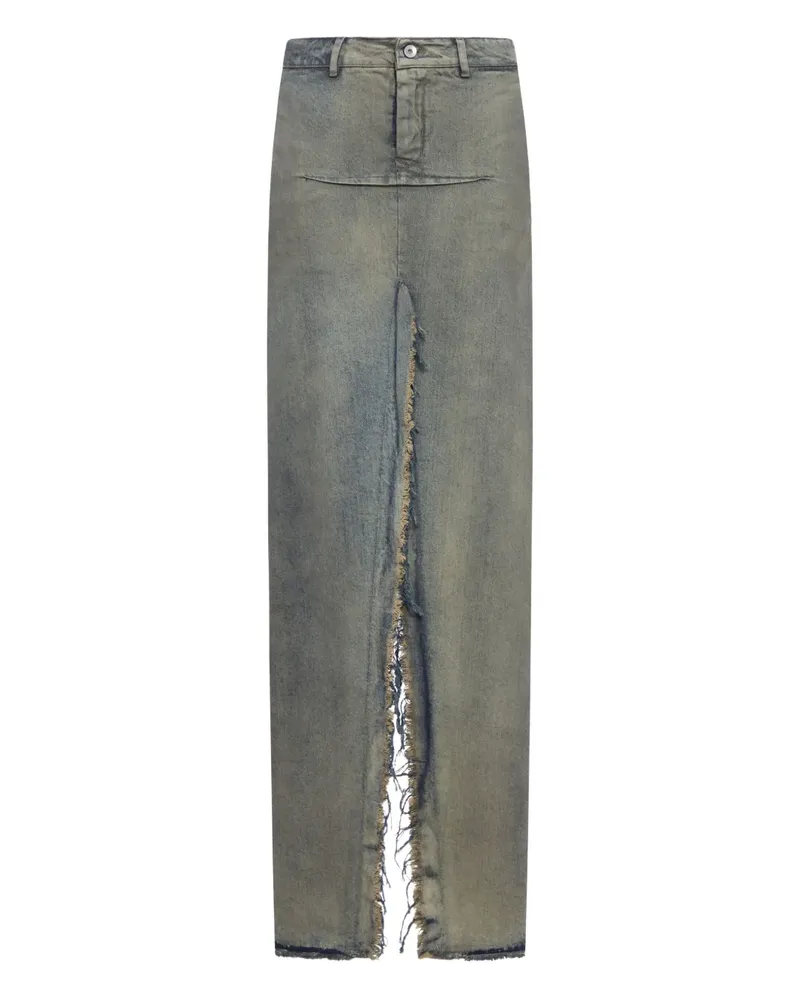 Rick Owens Jeansrock mit ausgefranstem Saum - Blau Blau