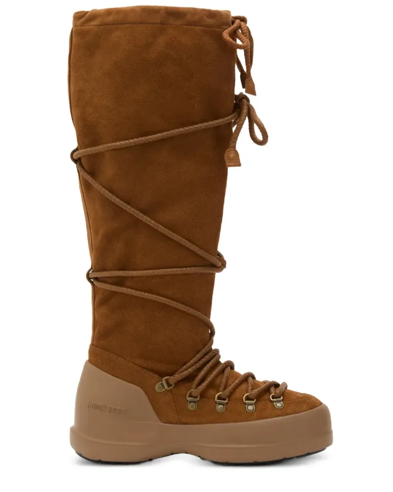 Moon Boot Luna Schnürstiefel aus Wildleder - Braun Braun