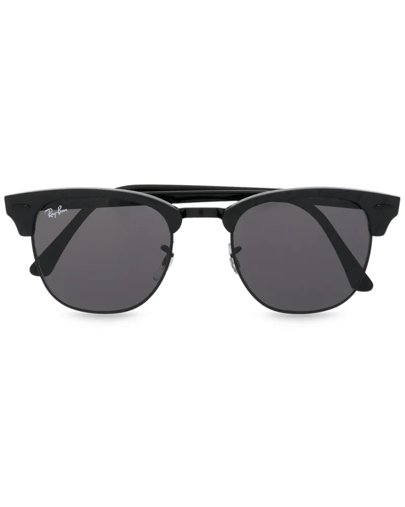 Ray Ban Eckige 'Clubmaster' Sonnenbrille - Schwarz Schwarz