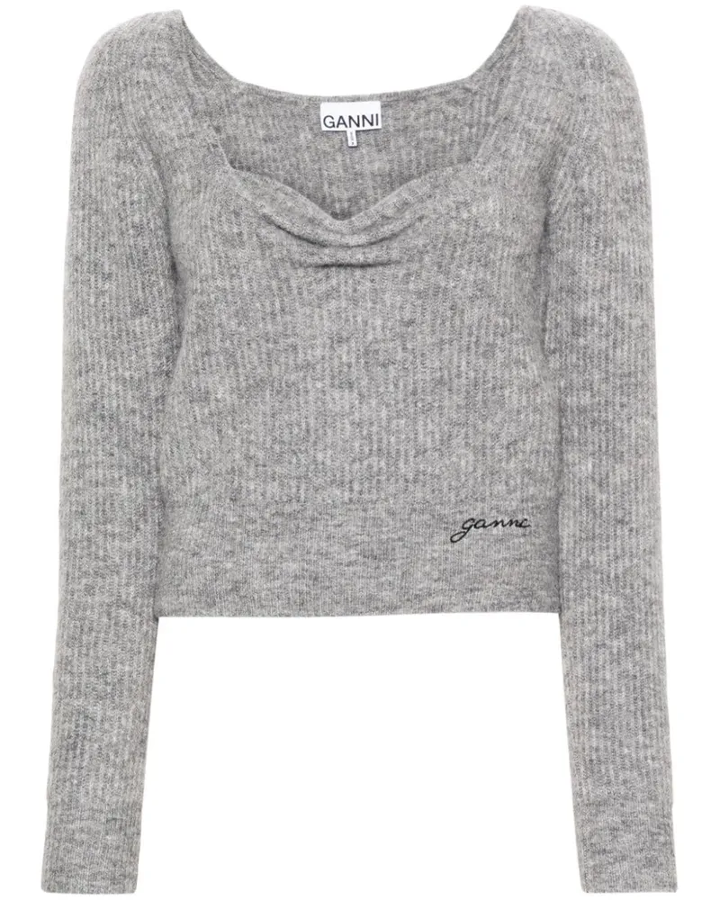 Ganni Pullover mit Logo-Stickerei - Grau Grau